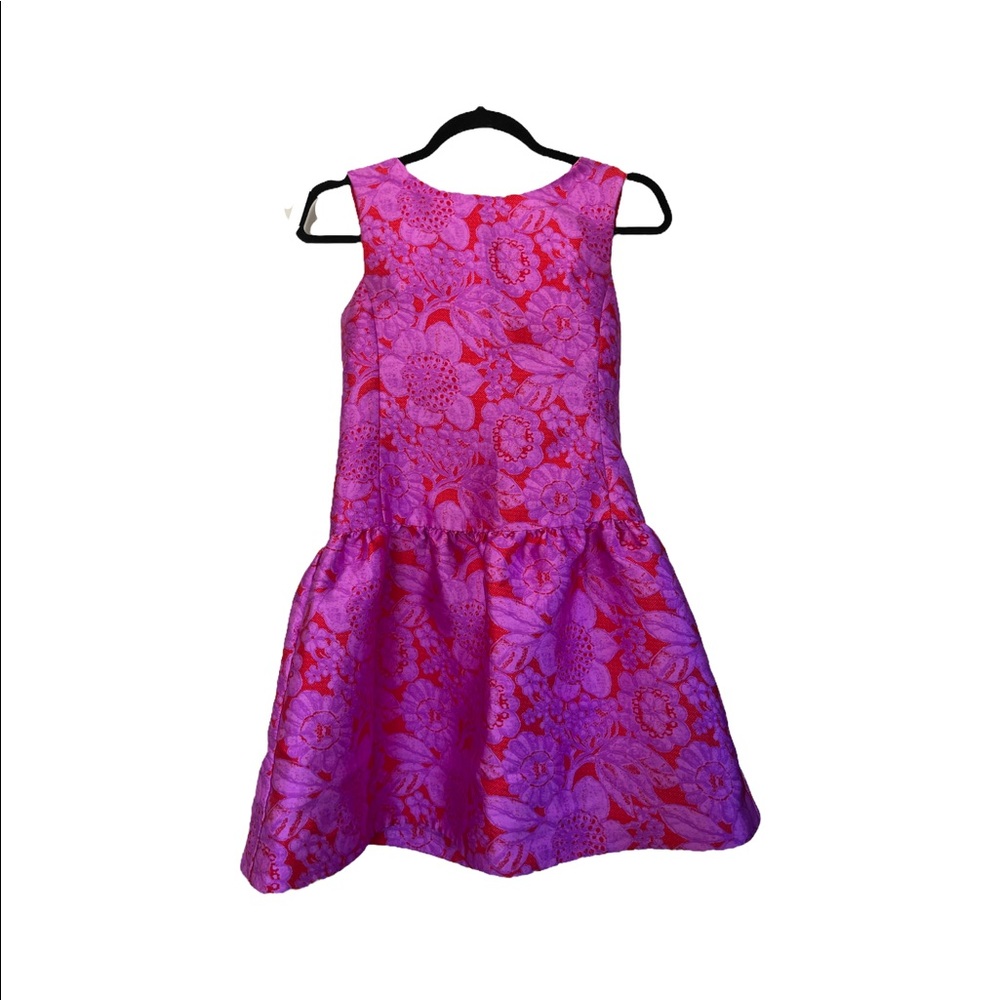 J Crew Girls Pink Red Floral Dress Crew Cut Size 12 or Adult XS Formal Summer